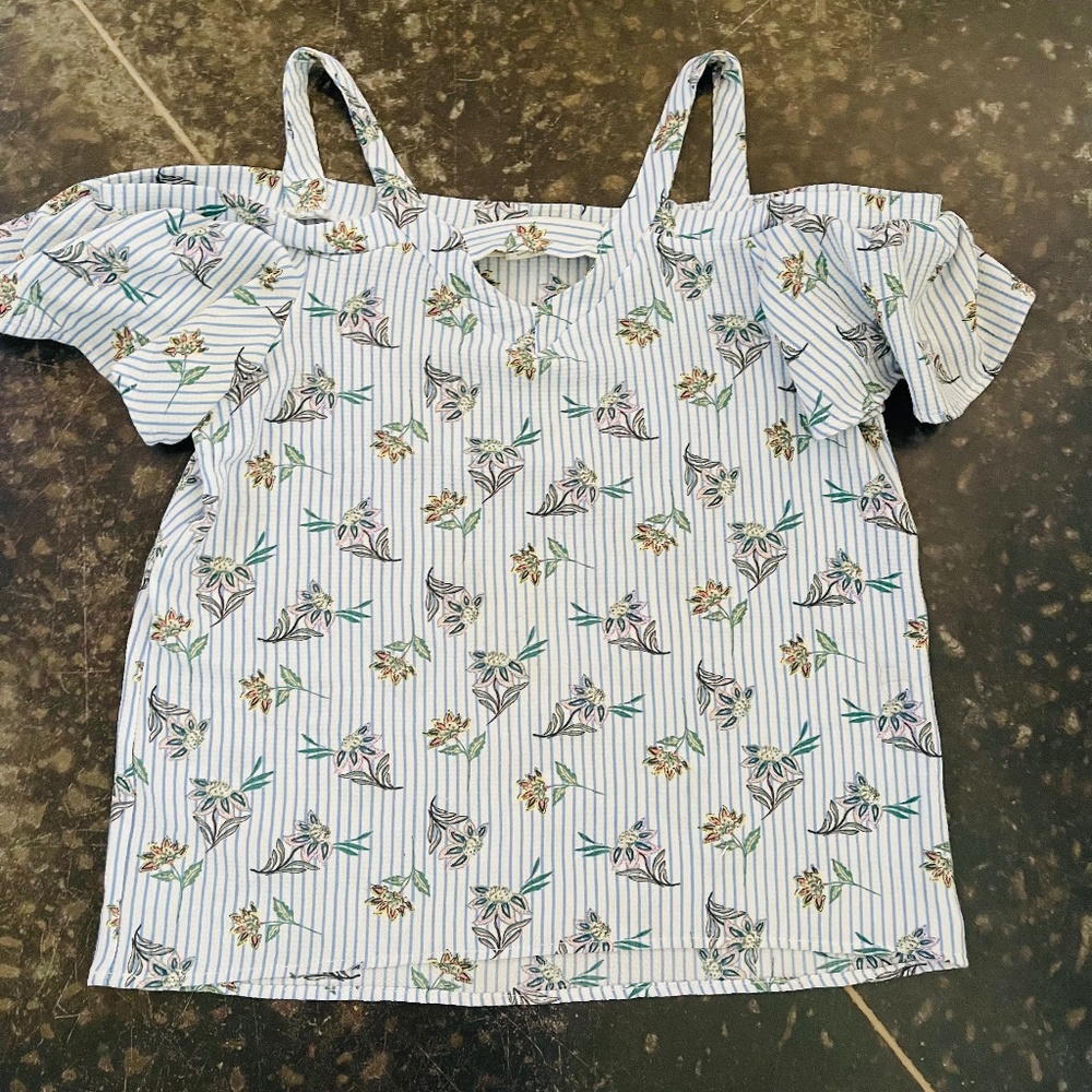 Magenta Floral Stripe Top